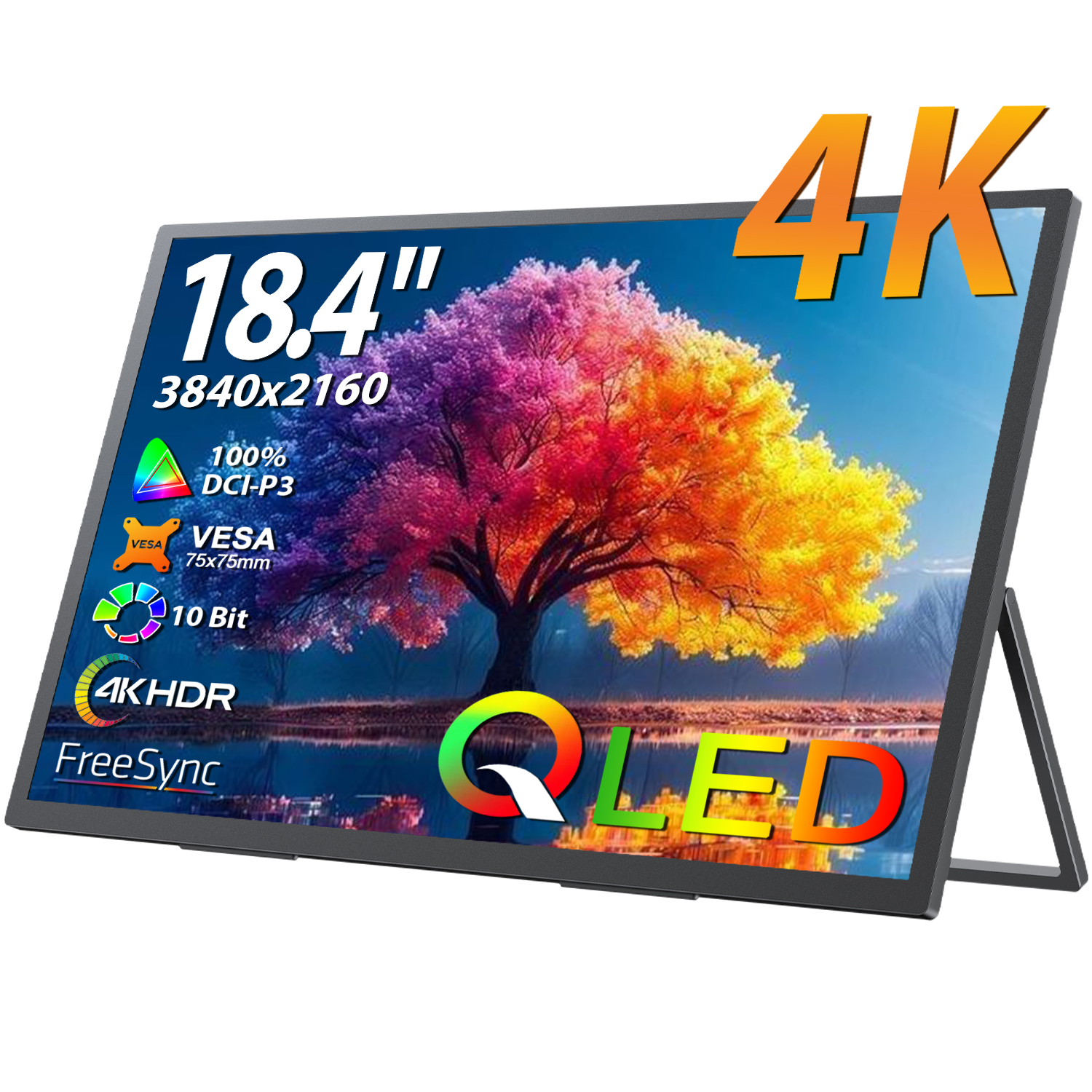 Monitor 144Hz 27Inch - UPERFECT 18.4 inch 4K QLED Portable