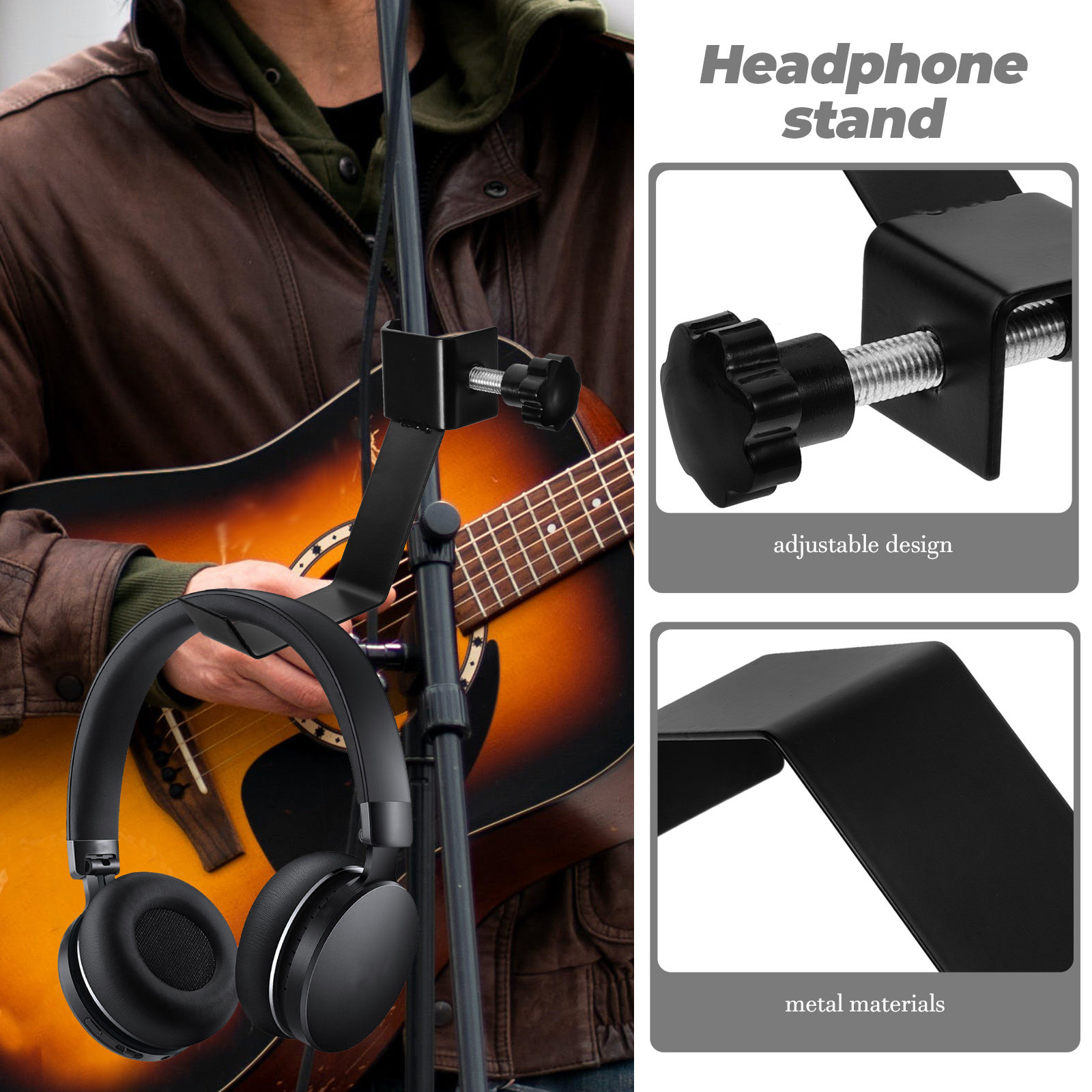 Gaming Accessories Rack - Sturdy Metal Headphone Stand Adjustable Headphone