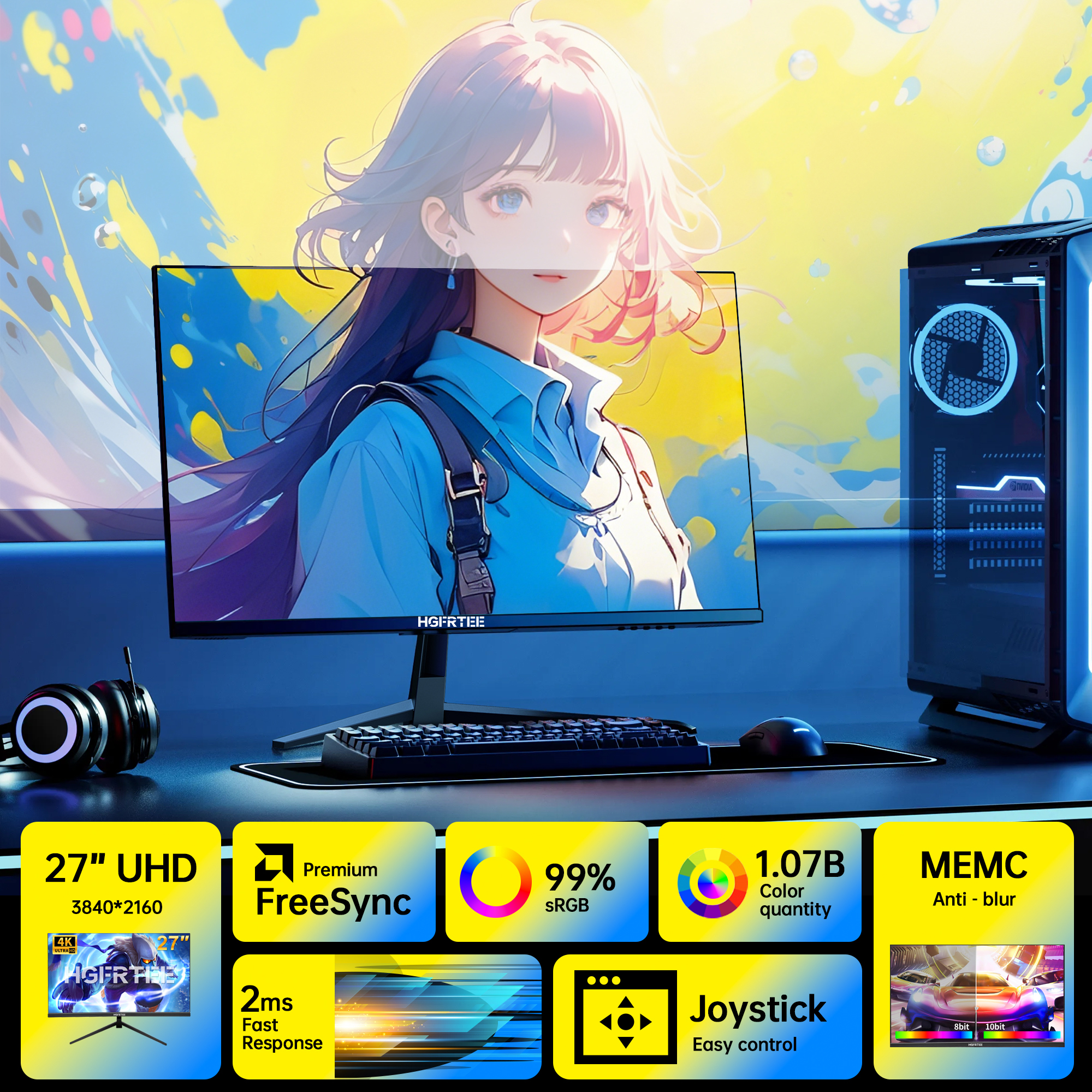HGFRTEE 4K 27 Inch Monitor 384 – обзор и цена Monitor 144Hz 27Inch